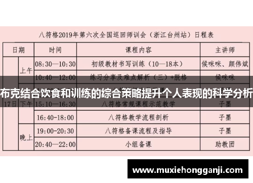 布克结合饮食和训练的综合策略提升个人表现的科学分析