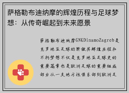 萨格勒布迪纳摩的辉煌历程与足球梦想：从传奇崛起到未来愿景